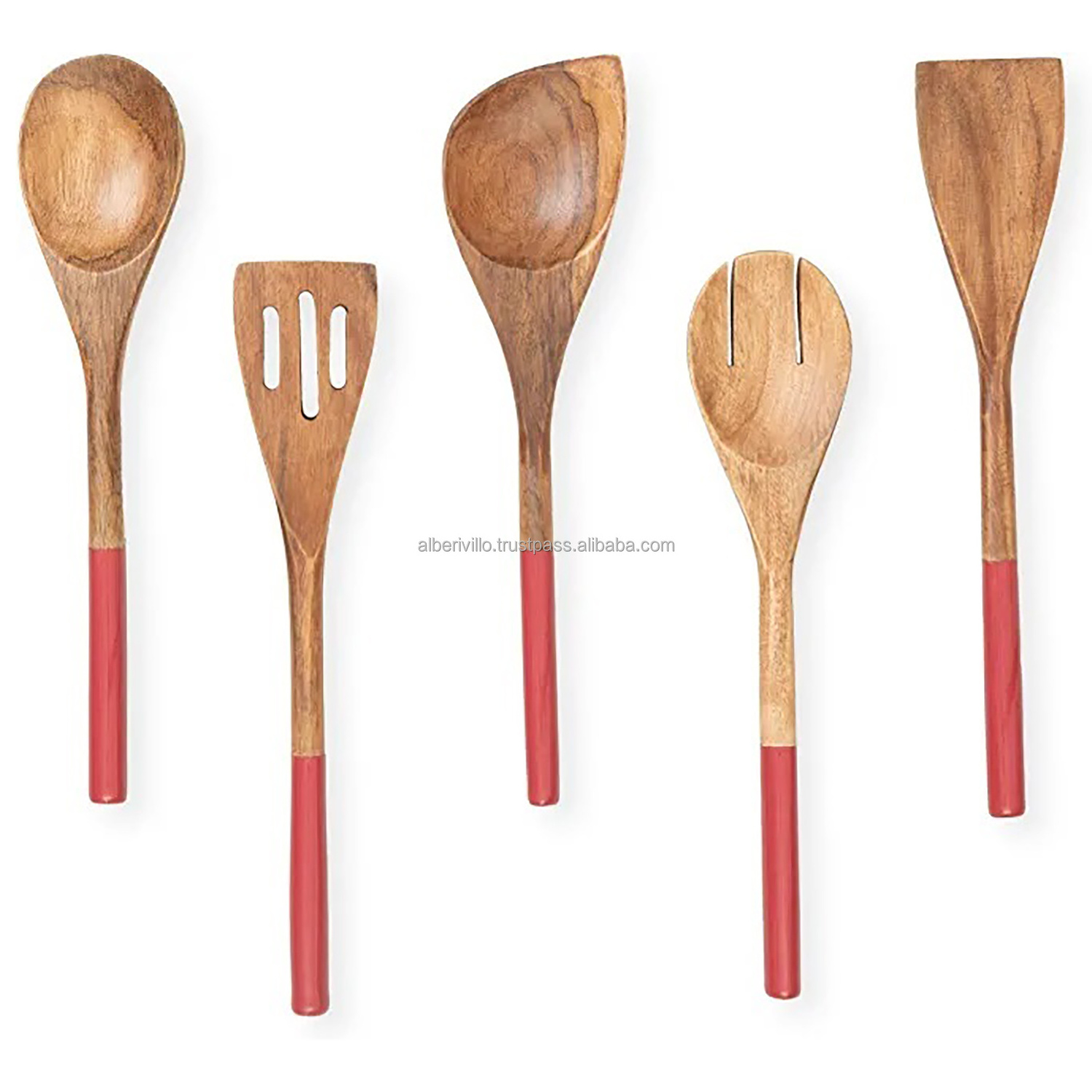 Custom Flatware Set Wooden Cooking Utensils Wood Salad Spoon Eco-friendly Wooden Cutlery from India