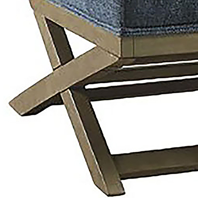 Outdoor Solid Oak Furniture Modern Design Velvet Fabric Blue Leisure Accent Chair