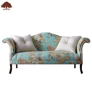 New Design American Style Country Sofa 3 Seaters Wood Frame Fabric Sofa Set