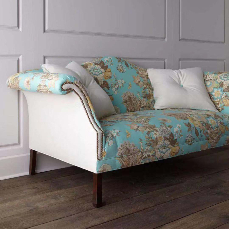 New Design American Style Country Sofa 3 Seaters Wood Frame Fabric Sofa Set