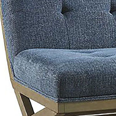 Outdoor Solid Oak Furniture Modern Design Velvet Fabric Blue Leisure Accent Chair