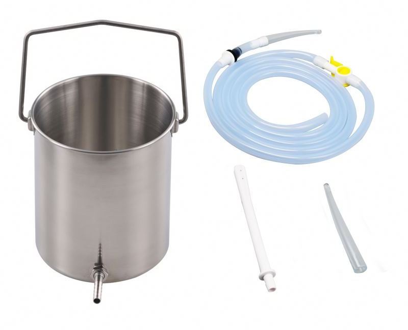 Stainless Steel Enema Bucket Kit Colon Cleansing Irrigation Enema Douche Bucket