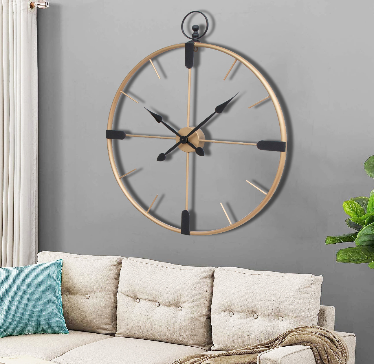 Modern Luxury Pocket Watch Shaped Wall Clock Large Unique Metal Wall Clock For Living Room Decoration