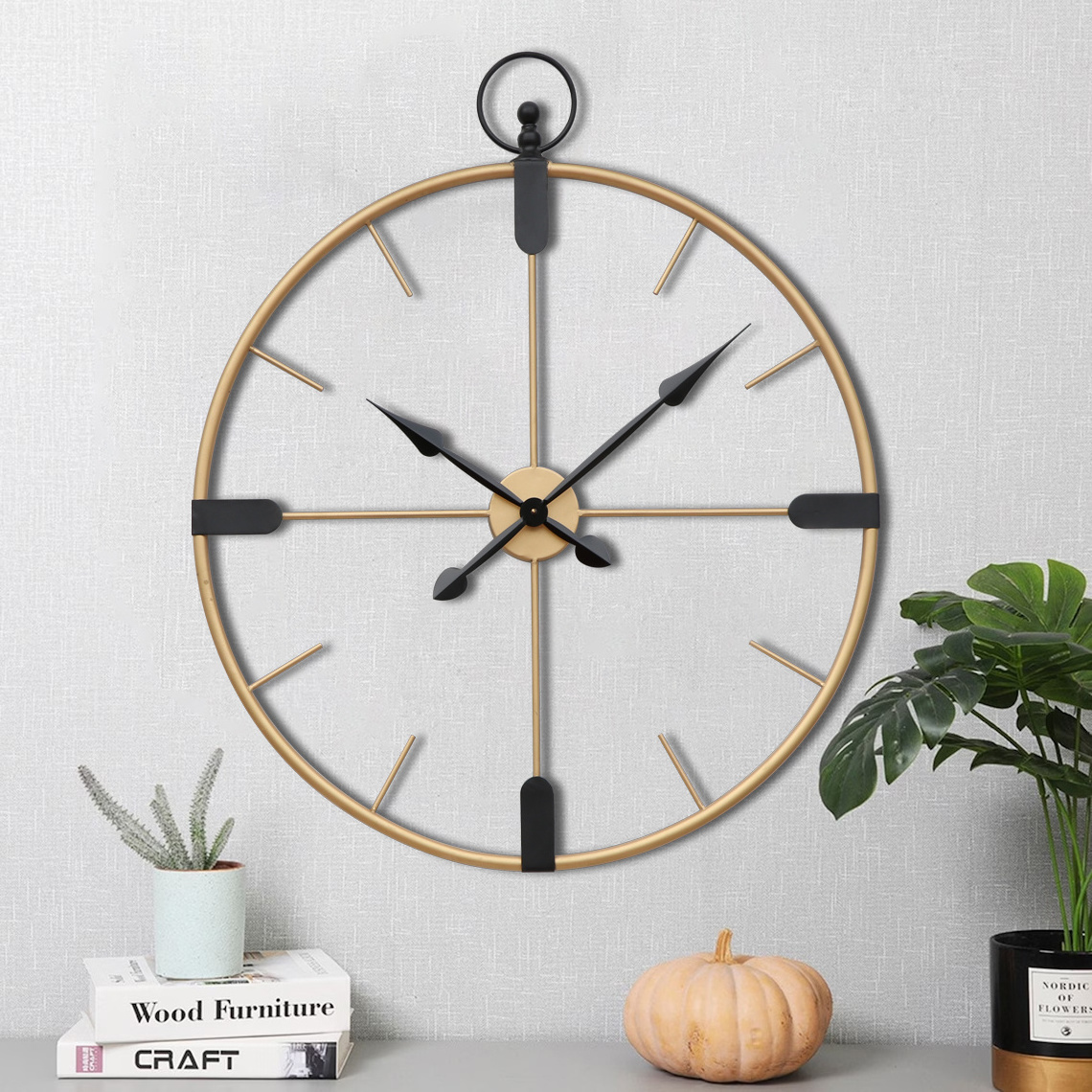 Modern Luxury Pocket Watch Shaped Wall Clock Large Unique Metal Wall Clock For Living Room Decoration