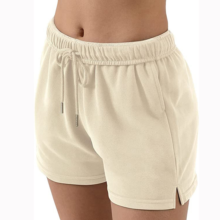 Summer Fashion Casual Sweat Shorts Women Wholesale Elastic High Waist Running Cotton Solid Color Blank Sweat Shorts Pants