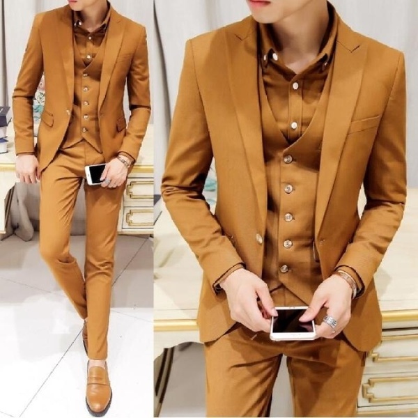 new custom design top quality Business Men's Suit Elegant Suits with Pants Formal Business Dress Suit Brand Slim Fit Single Butt