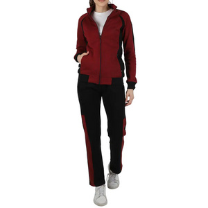 Heavy Weight Two Piece Set Solid Color Tracksuit sportswear Women Sweatsuit Tracksuit Hoodie Sets maroon dyed jacket black pants