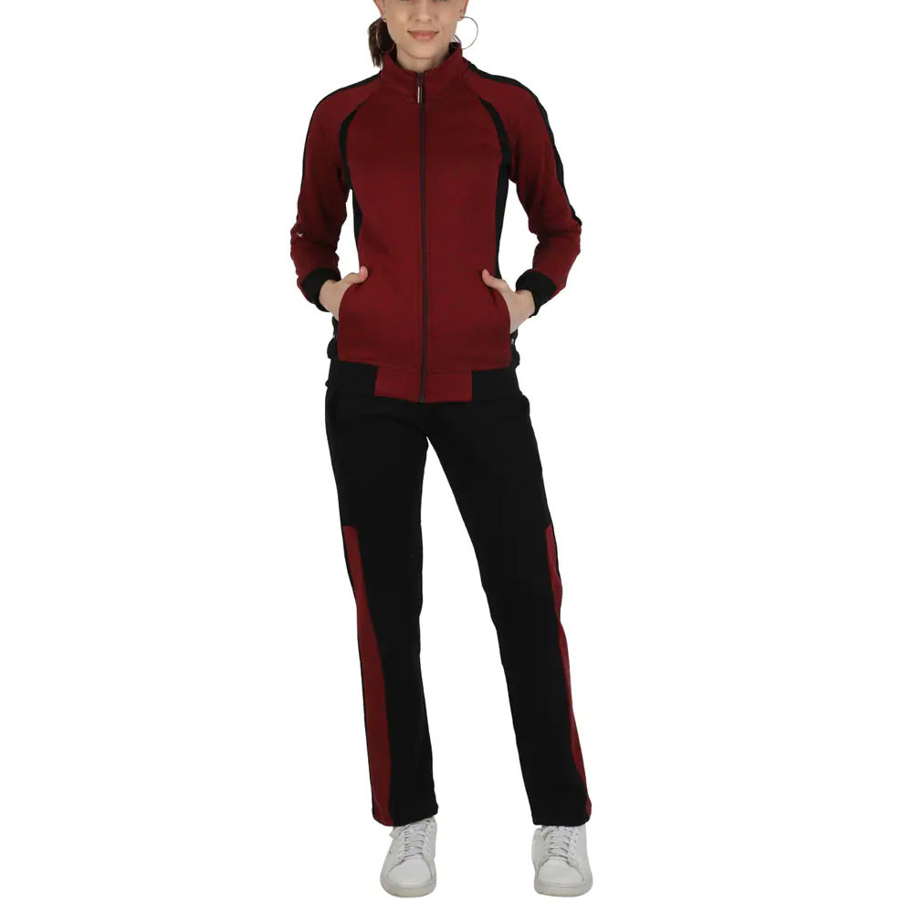 Heavy Weight Two Piece Set Solid Color Tracksuit sportswear Women Sweatsuit Tracksuit Hoodie Sets maroon dyed jacket black pants