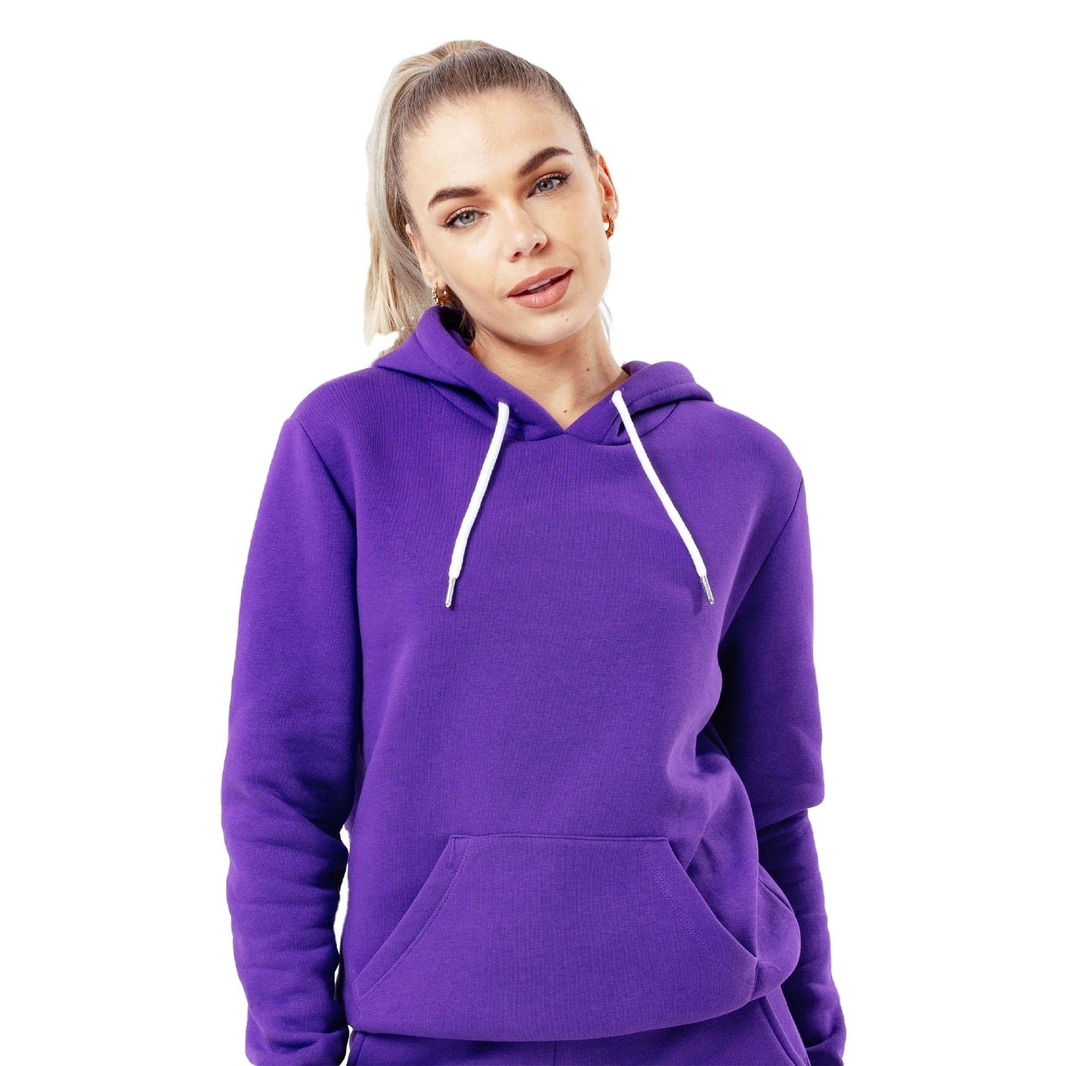 Purple solid color block Pullover Wholesale Jogging Tracksuits Women Long Sleeve Sweat Suit Training Clothes Sports factory made