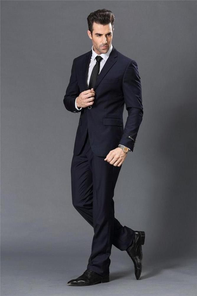 new custom design top quality Business Men's Suit Elegant Suits with Pants Formal Business Dress Suit Brand Slim Fit Single Butt