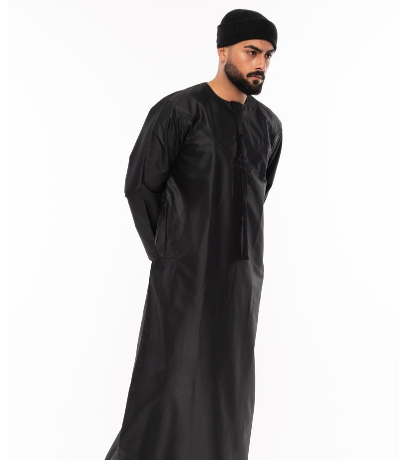 Shiny custom dyed muslim men dress islamic clothing al haramain thobe moroccan thobe for men wholesale Islamic Muslim clothing