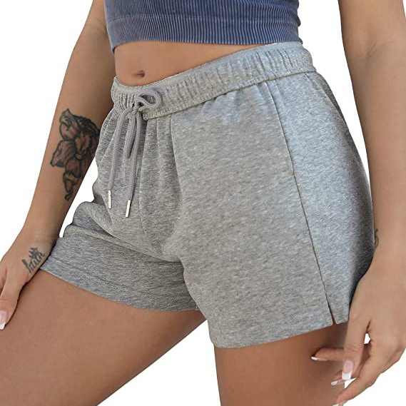 Summer Fashion Casual Sweat Shorts Women Wholesale Elastic High Waist Running Cotton Solid Color Blank Sweat Shorts Pants