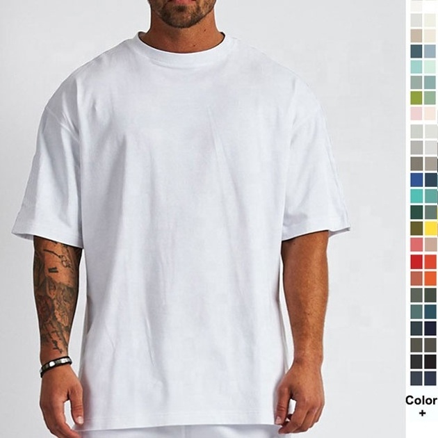 Men's O neck T Shirts Blank Loose baggy Men's Personalized Embroidered Plain Cotton Fabric Casual Oversize O neck T Shirts