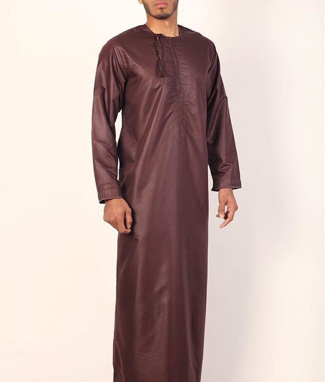 Shiny custom dyed muslim men dress islamic clothing al haramain thobe moroccan thobe for men wholesale Islamic Muslim clothing