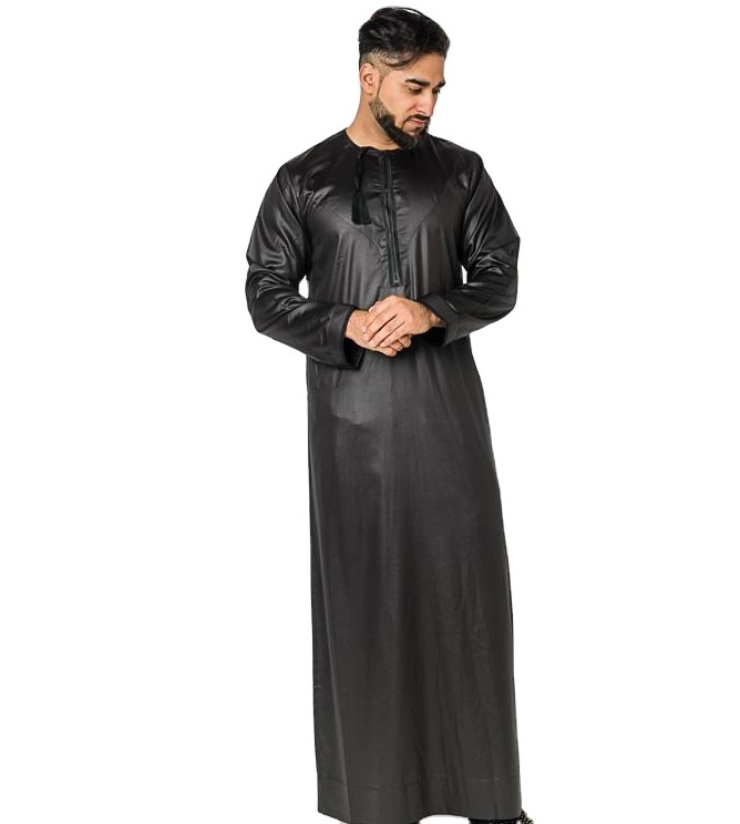 Shiny custom dyed muslim men dress islamic clothing al haramain thobe moroccan thobe for men wholesale Islamic Muslim clothing