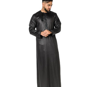 Shiny custom dyed muslim men dress islamic clothing al haramain thobe moroccan thobe for men wholesale Islamic Muslim clothing