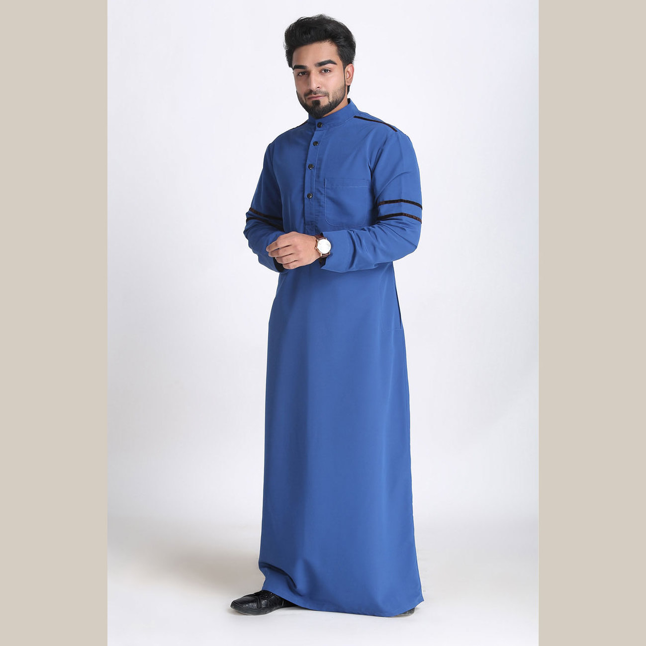 Al Daffah Thobes men's Daffah Muslim Clothing Qatar Style Robes Islamic wear Wholesale Cheap  custom printed men thobes Pakistan