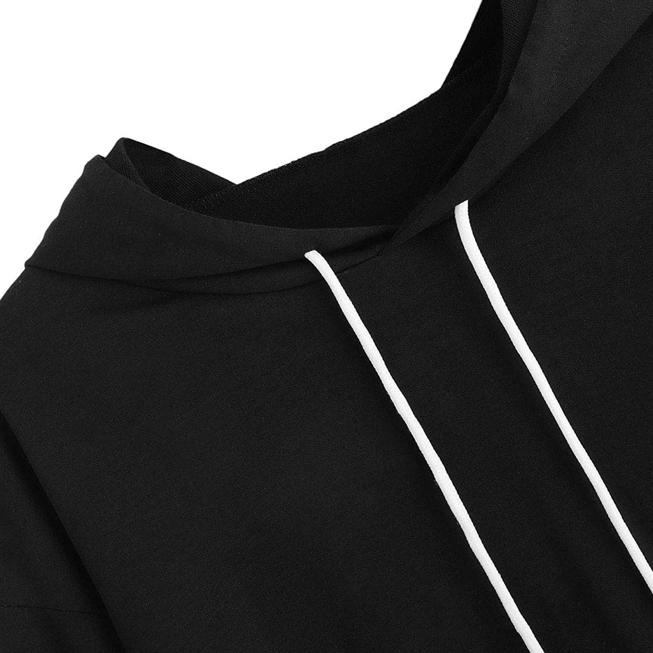 Pullover Custom Blank Women's Drop Shoulder Cropped Sweatshirt Jumper Hoodie Women Cropped Hoodie black dyed white striped