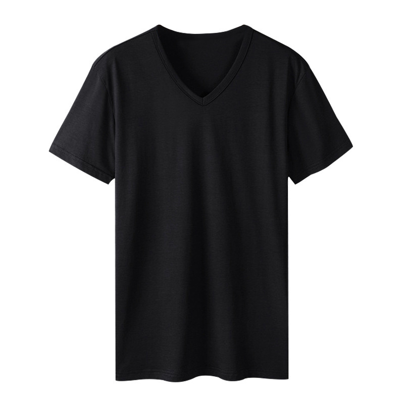 Wholesale Bulk Men's 100% cotton V neck t shirts  Custom T shirts For Men Bamboo Cotton Gym Quick Dry v neck T shirt For Men