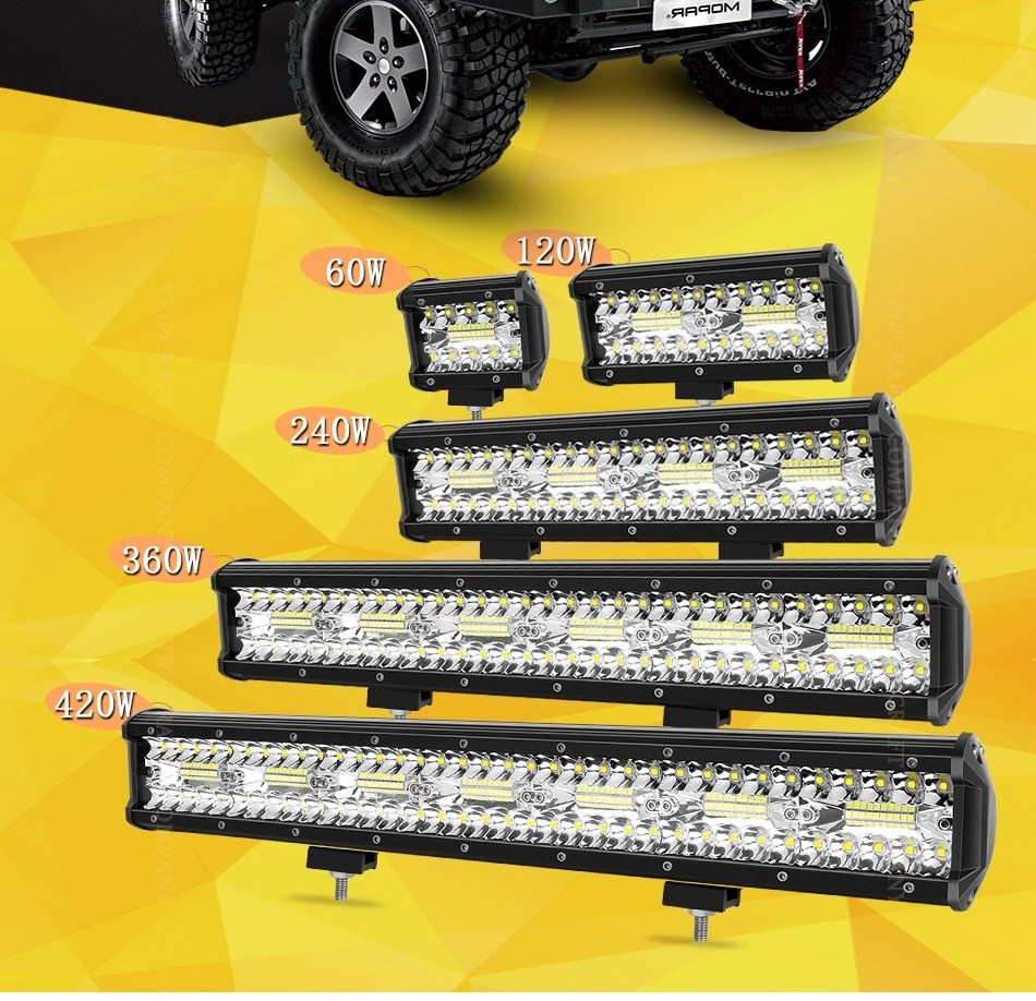 Alcanta 3 Rows LED Bar 4-52 inch LED Light Bar LED Work Light combo beam for Car Tractor Boat OffRoad 4x4 Truck SUV ATV 12V 24V