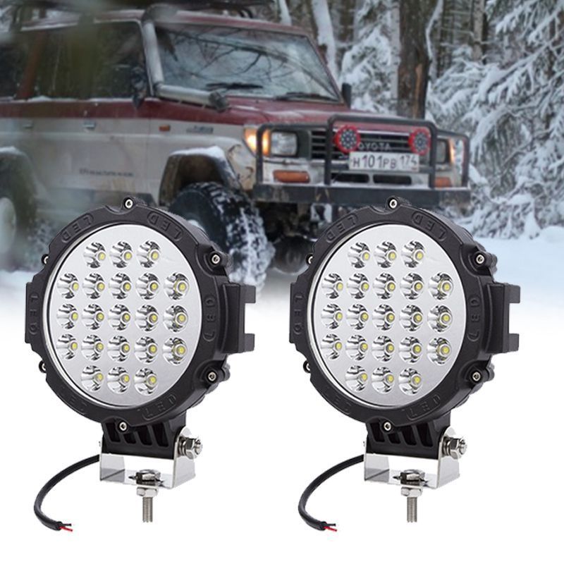 Alcanta 7 inch 63W LED Work Light Bar Round Spot Beam 4x4 Off Road Driving Light Fog Lights For Truck Tractor Car Boat