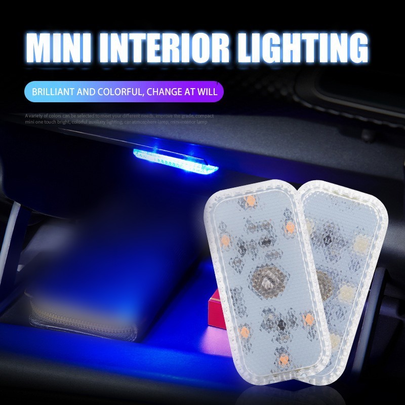 Car LED Touch Lights Mini Decorative Wireless Interior Light Auto Roof Ceiling Reading Lamp Car Styling Night Light Accessories