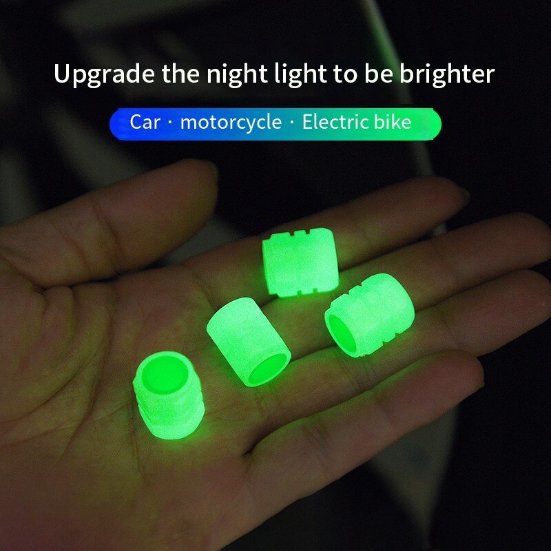 Mini Luminous Tire Valve cover Car Motorcycle Colorful Glowing Valve Cover Tire Wheel Hub Styling Decorate Auto Accessories