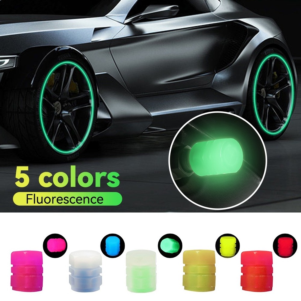 Mini Luminous Tire Valve cover Car Motorcycle Colorful Glowing Valve Cover Tire Wheel Hub Styling Decorate Auto Accessories