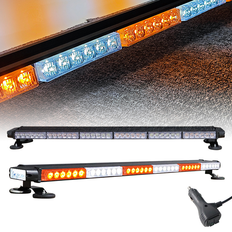 30 LED Strobe Flashing Light Bar Four Sides High Intensity Emergency Warning Lighting Beacon with Magnetic Car Light Accessories