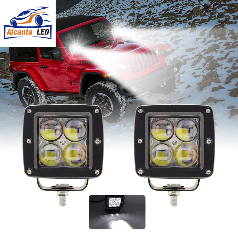 3 inch 24W LED Pod Lamp Dring Work Light 6000K 4D Lens Offroad Driving Auto Shooting Headlight 12V 24V for Cars