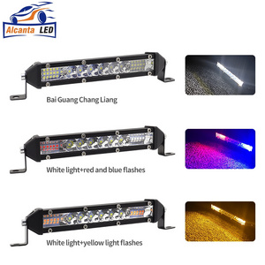 8 inch 78w RGB  yellow red blue color led light bar Barra Led Ultra Slim for Truck Spotlight Roof Front Bumper Voor Truck Suv