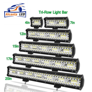 Alcanta 3 Rows LED Bar 4-52 inch LED Light Bar LED Work Light combo beam for Car Tractor Boat OffRoad 4x4 Truck SUV ATV 12V 24V