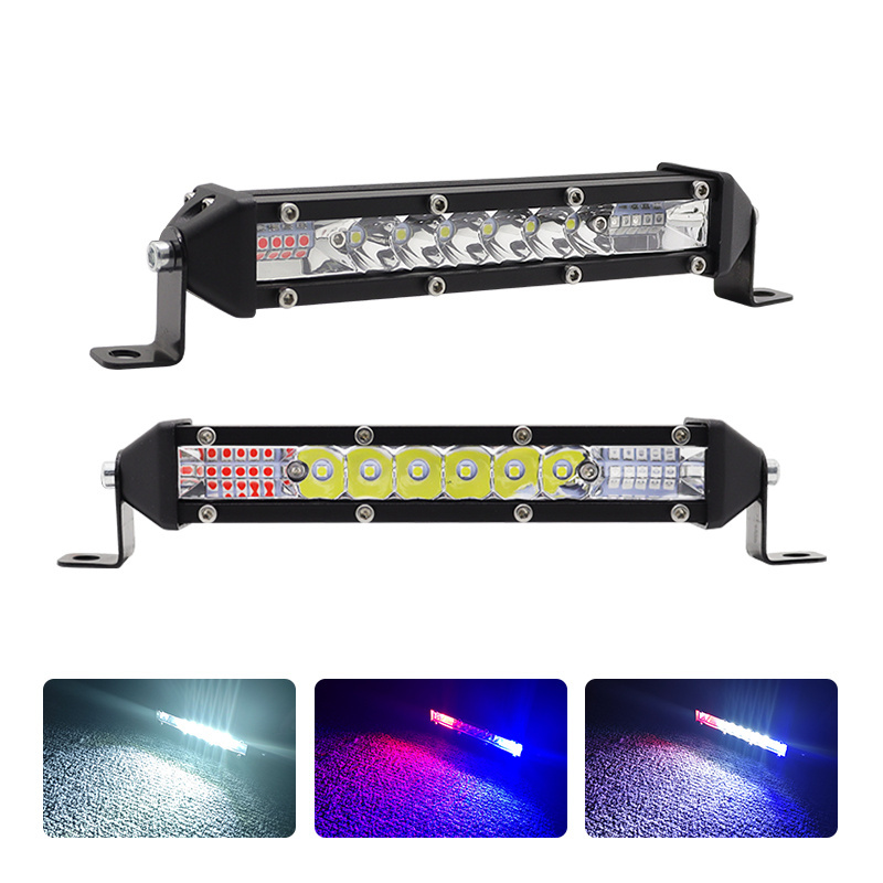 8 inch 78w RGB  yellow red blue color led light bar Barra Led Ultra Slim for Truck Spotlight Roof Front Bumper Voor Truck Suv