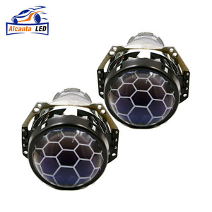 AlcantaLED 3  Inch Universal Bi Xenon HID Projector Lens Silver Black Shroud H1 Xenon LED Bulb H4 H7 Motorcycle Car Headlight