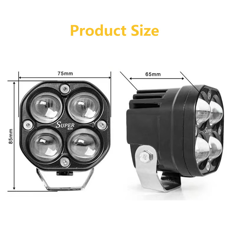 3 Inch 40W 8D LED Len Work Light 12V 24V White Amber Fog Driving Lamp Spotlight For Car 4x4 Truck Flush Mount Tractor Motorcycle