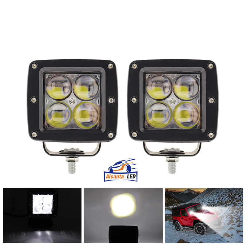 3 inch 24W LED Pod Lamp Dring Work Light 6000K 4D Lens Offroad Driving Auto Shooting Headlight 12V 24V for Cars