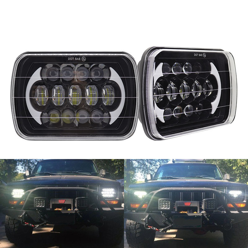 AlcantaLED 7inch 45W Car LED Headlights Truck Boat Tractor Trailer Working Light for Jeep Off-Road 4x4 12V