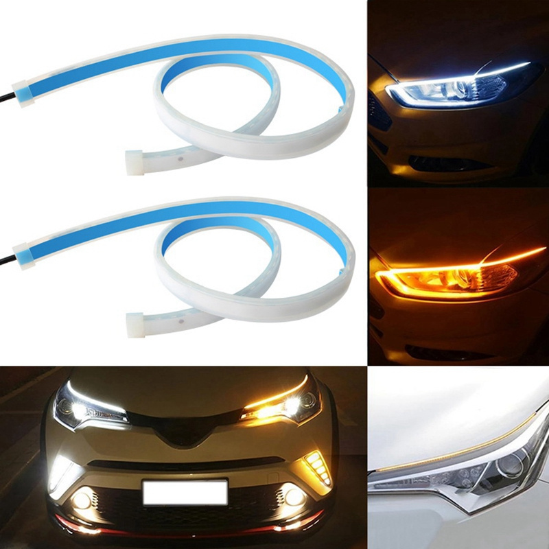 Flexible Daytime Running DRL Lamp Strip 30cm 45cm 60cm Signal Indicator Ambient Light Strip for Exterior Car Decoration