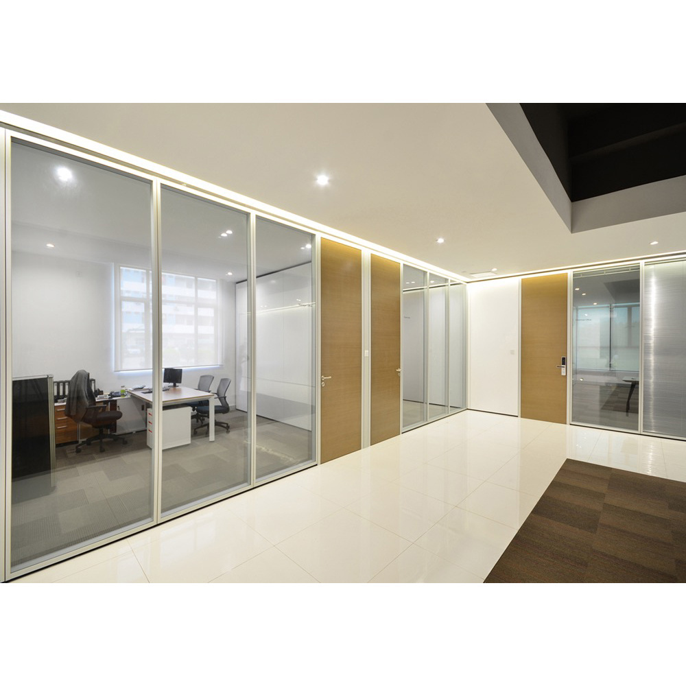 FlexSpace 2024 new Office Aluminium Profile Modular Glass Partition Interior Soundproof Glass Aluminum single glass partition