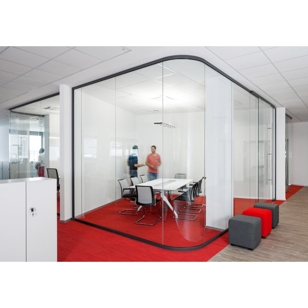 Flexspace Meeting Room Office Partition Wall Demountable Aluminium Framed Glazed Clear SoundProof Glass Office Partition Wall