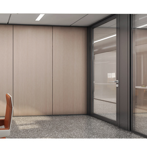 FlexSpace Modular double glass and solid office partition panels of divider wall office partition cubicles with metal door