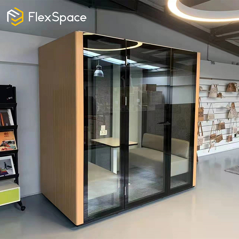 Flexspace 2024 new metal acoustic insulation telephone booth used indoor vocal studio booth portable office meeting pod