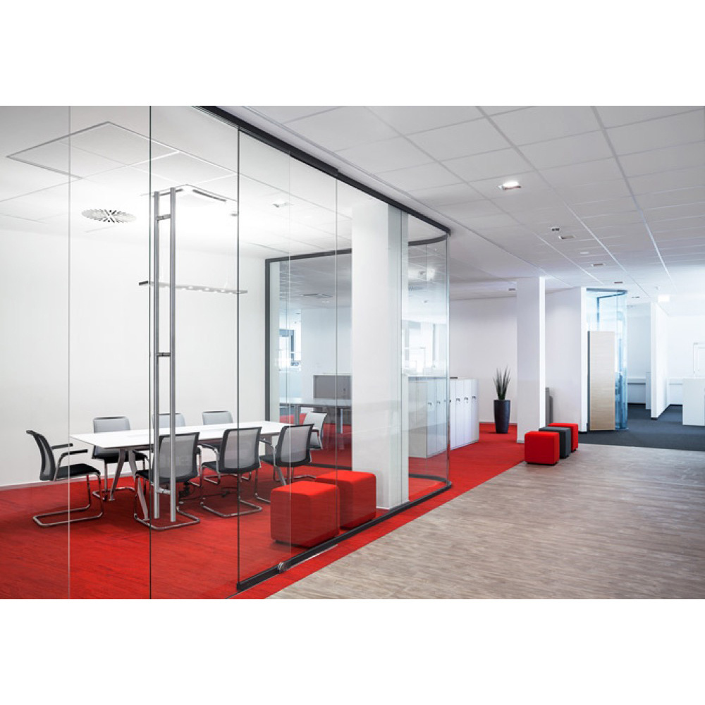 FlexSpace 2024 new office steel wall office partition design transparent frost glass office partition for meeting room