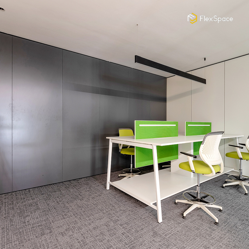 FlexSpace 023 new High quality Movable  soundproof aluminum office glass partition with flush door design double glazed