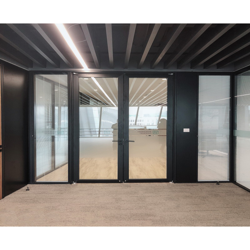 Flexspace 2023 new design high quality Metal aluminum wooden glass office cubicle partition wall