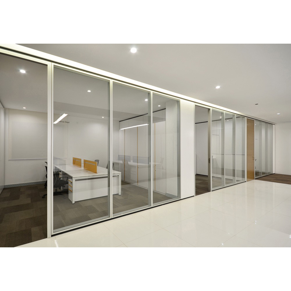 FlexSpace 2024 new Office Aluminium Profile Modular Glass Partition Interior Soundproof Glass Aluminum single glass partition