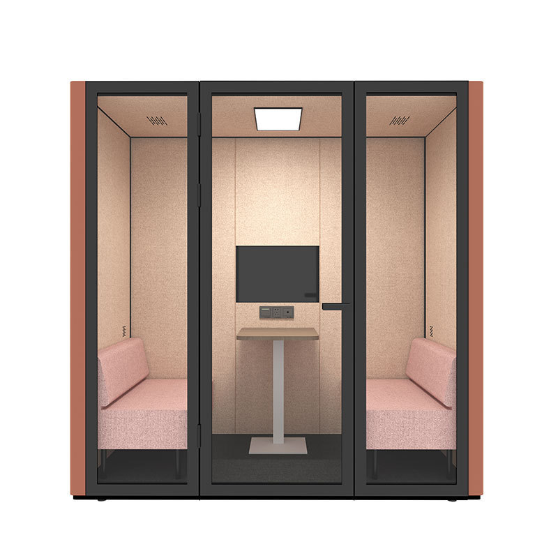 Flexspace Multi-size office soundproof portable privacy pod 2 people bar booth pink phone booth