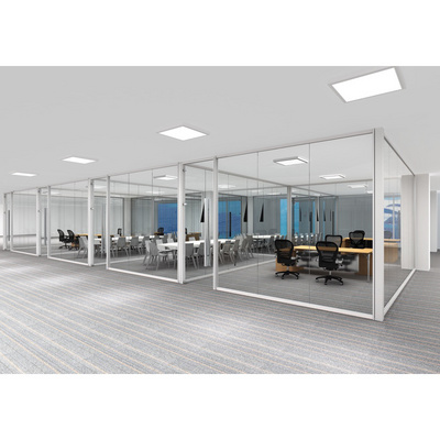 Flexspace Meeting Room Office Partition Wall Demountable Aluminium Framed Glazed Clear SoundProof Glass Office Partition Wall