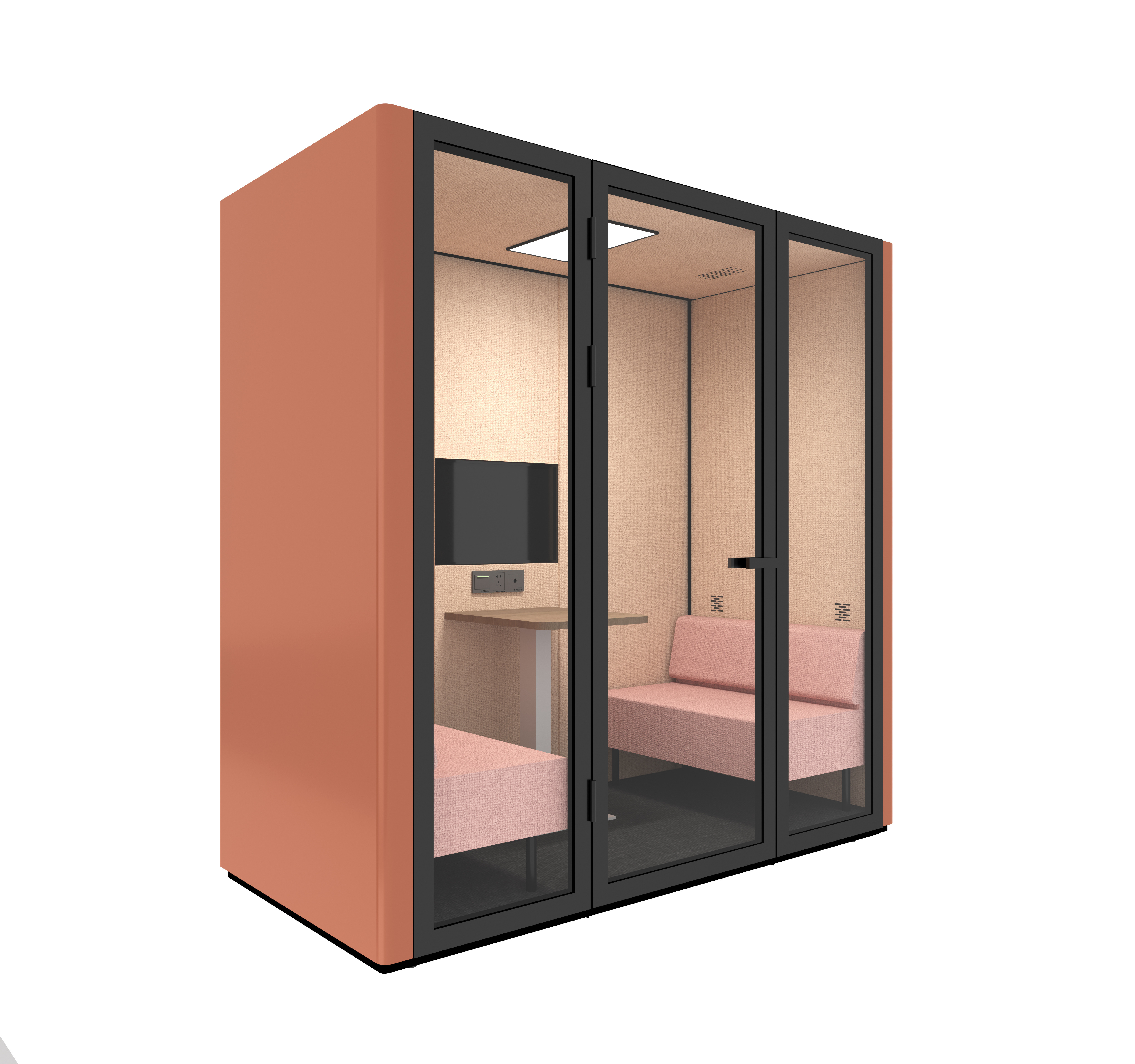 Flexspace 2023 new Portable Office Pod  Soundproof Movable Phone Booth Coworking Space Modern Soundproof Office Pod