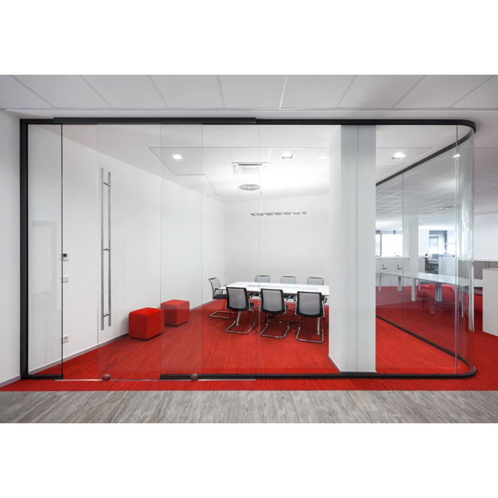 FlexSpace 2024 new office steel wall office partition design transparent frost glass office partition for meeting room